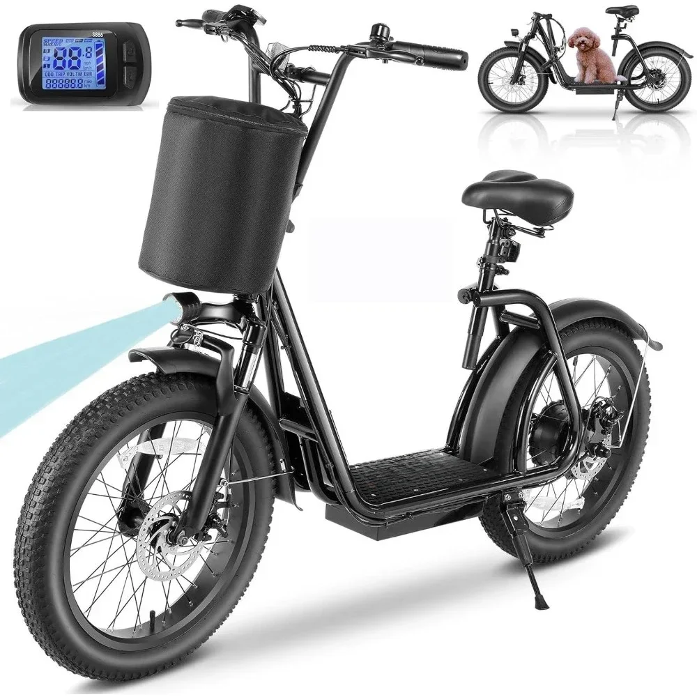 Foldable Electric Scooters, 500Wh Battery, 30 Miles Range, 20