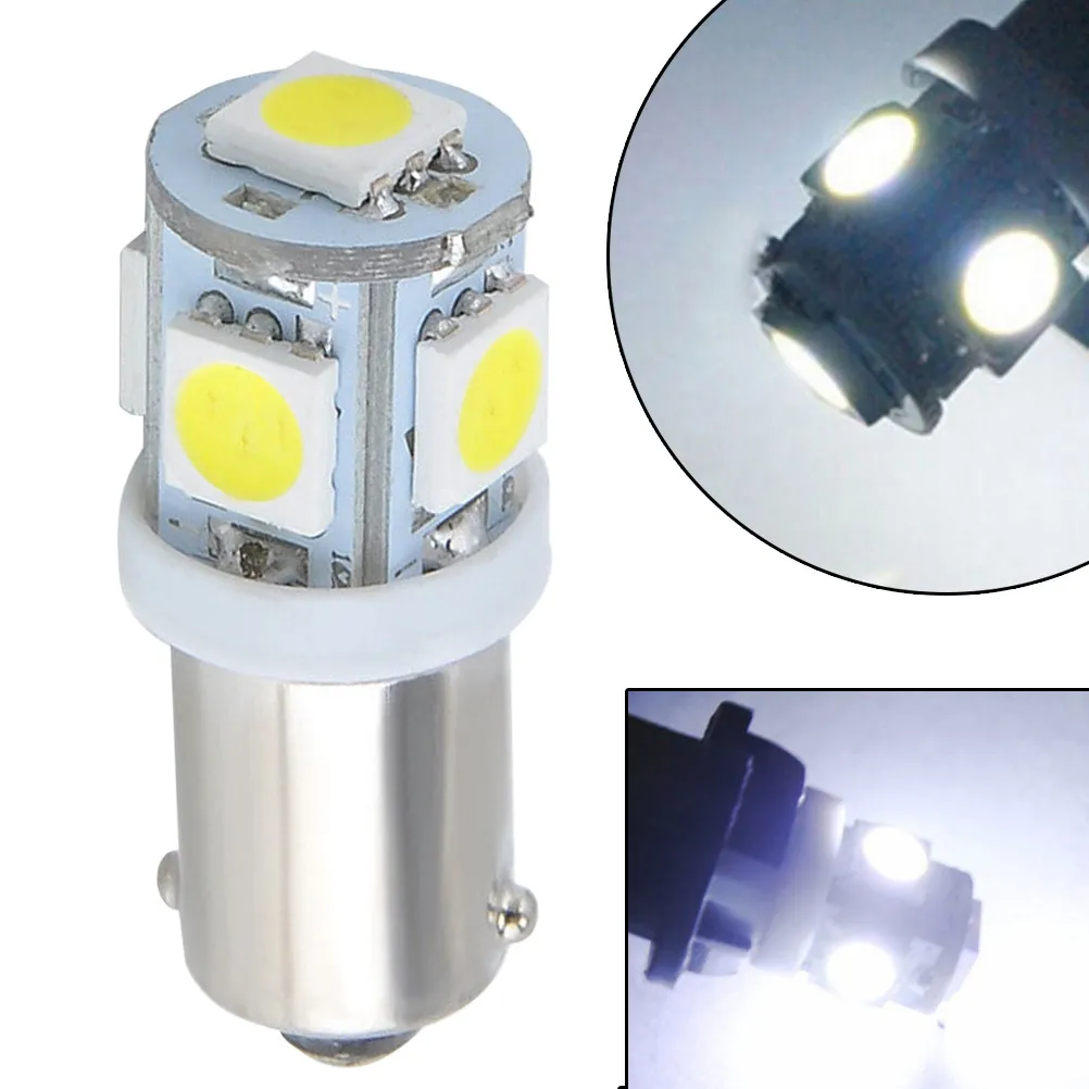 10Pcs LED Car Reading Lights Ba9s 5050 5 Smd High Power Bulb Auto Interior Dome Cargo Courtesy Map License Plate