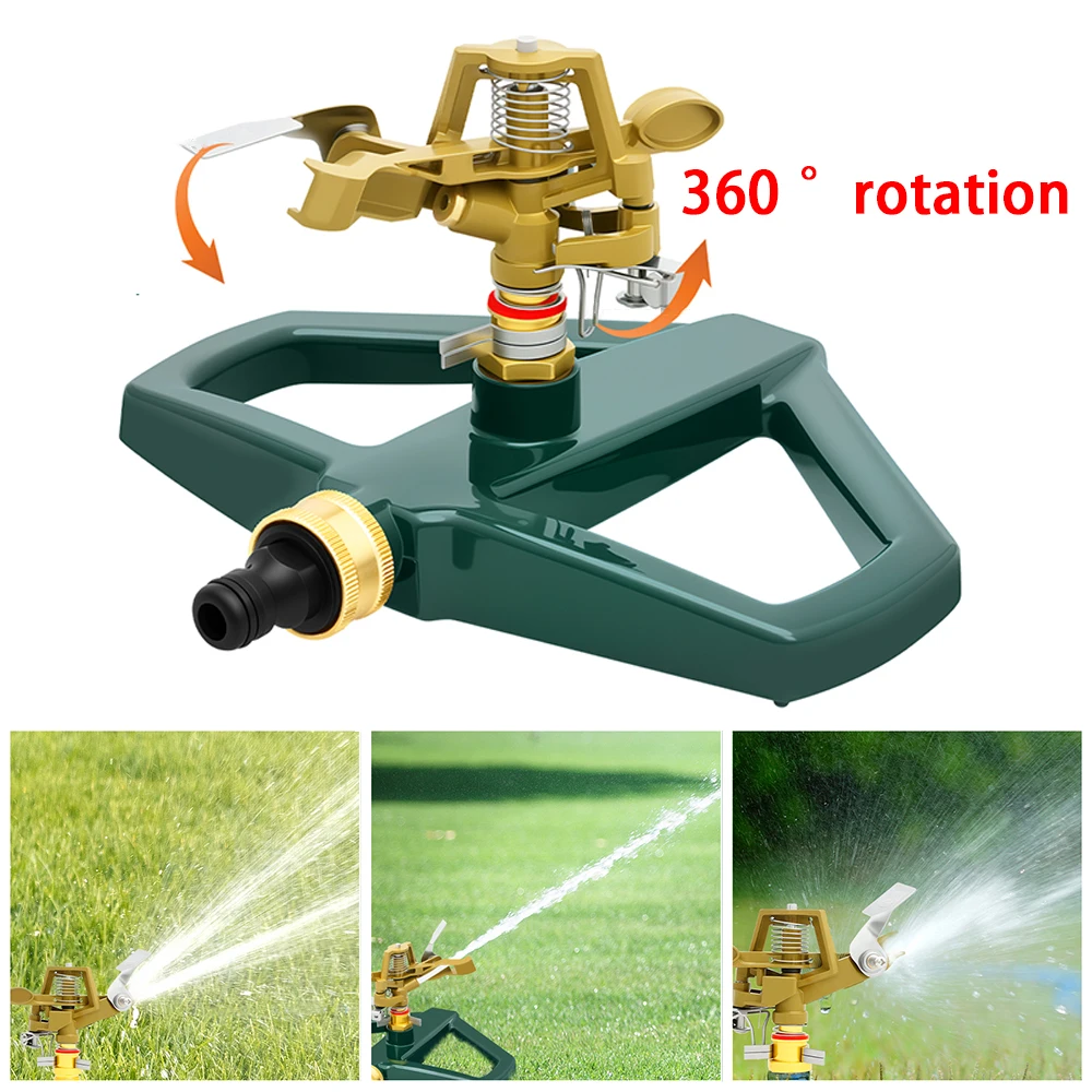 360° Automatic Rotating Lawn Sprinkler Adjustable Garden Irrigation System Large Area Coverage Water Sprinkler Watering Plants