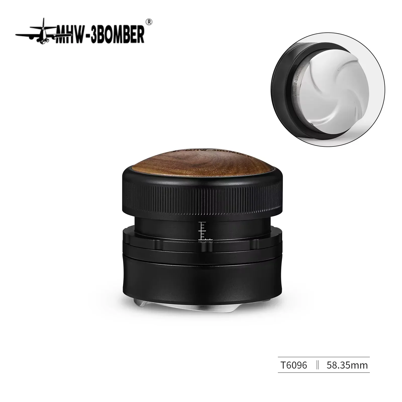 MHW-3BOMBER 58.35MM Coffee Distributor Gravity Adaptive Espresso Distribution Adjustable Depth Professional Home Barista Tools