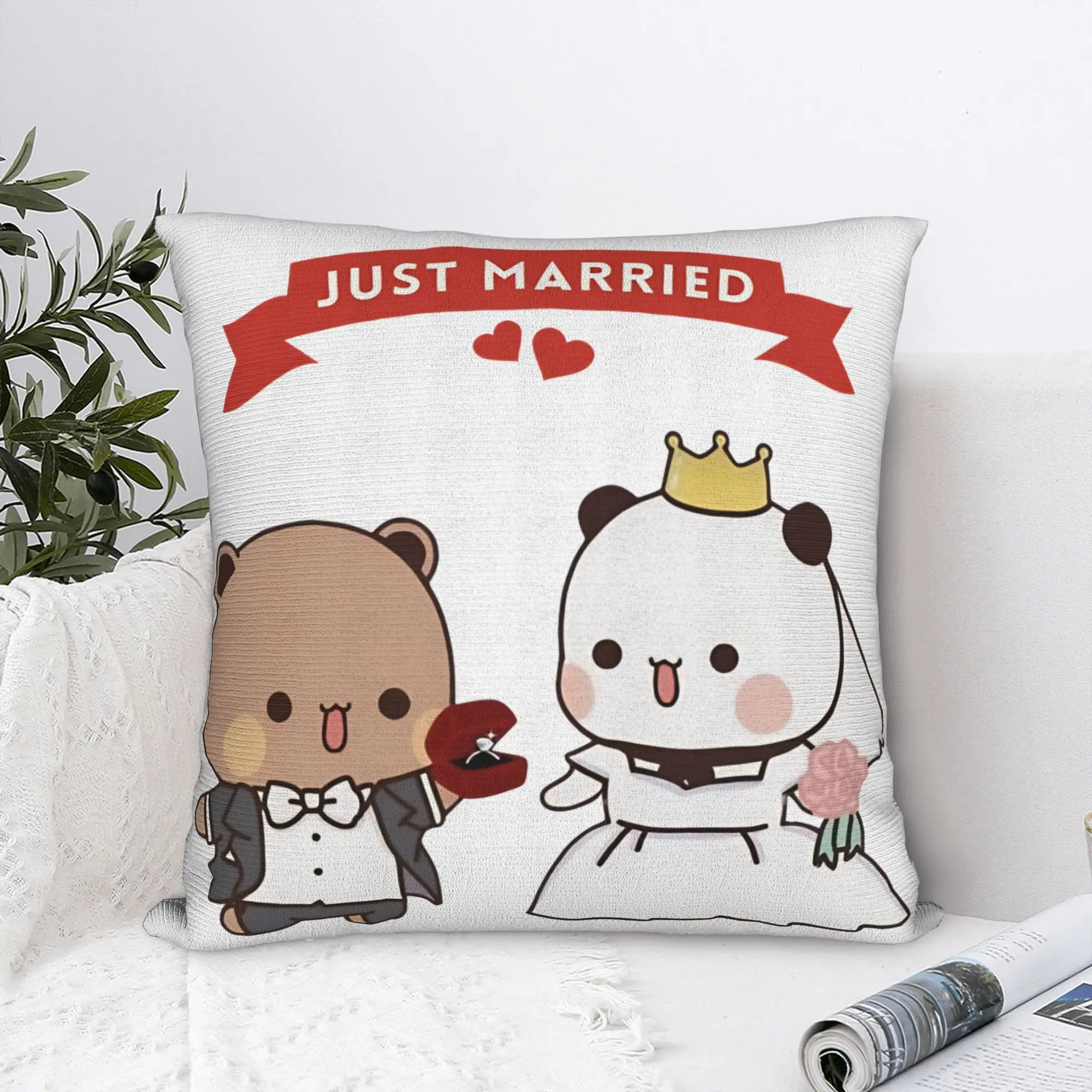 Bubu Dudu Married Pillow Case  Comfy Pillow Cover Novelty Cushion Cover For Office Car Home Decor