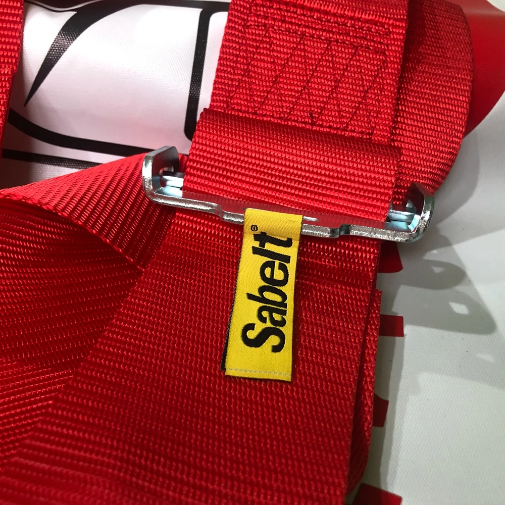 JDM Sabelt 3Inch Universal 4 Point Mounting Racing Sabelt Seat Belt Safety Harness High Grade Strap Nylon Belts For VW Toyota