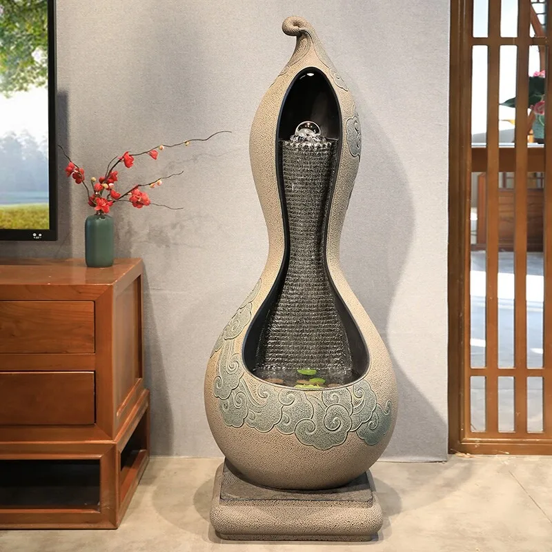 New Chinese style indoor living room office decoration advanced sense gourd circulating water ornament