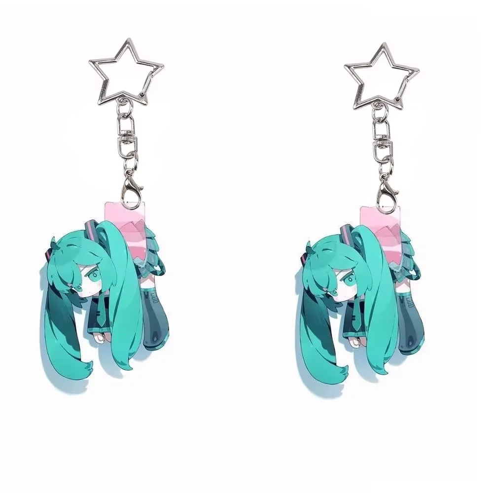 Miku Acryl Schlüsselanhänger Buch Rucksack Schlüsselanhänger Dekoration Ins Student Kawaii Kreativität Schlüsselanhänger Mädchen Sterne Anhänger Geburtstagsgeschenk