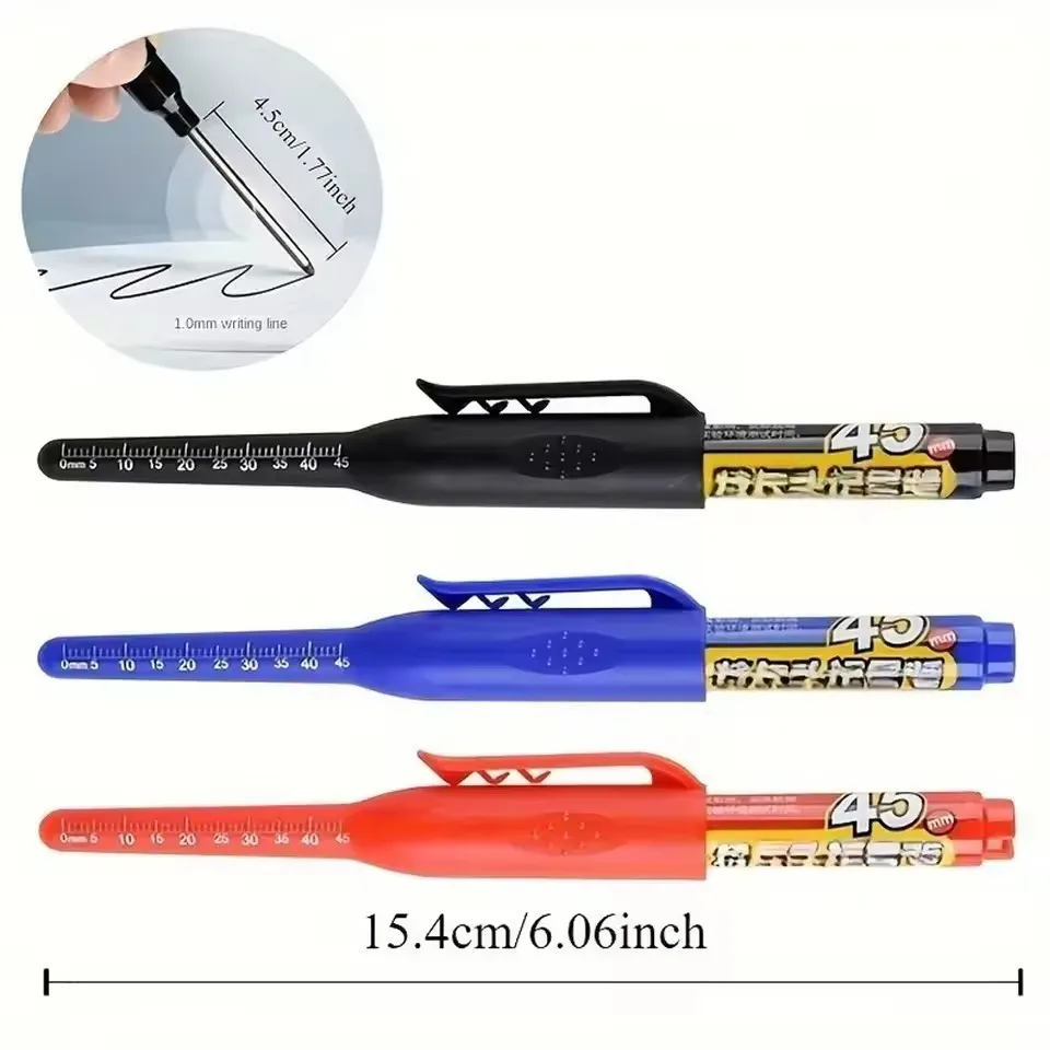 45mm Waterproof Long Head Nib Deep Hole Markers Pen Tile Carpenter Pen Multi-purpose for Woodworking