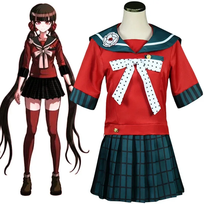 Anime Danganronpa cosplay Harukawa Maki cosplay costumes wig school girls uniform Dangan Ronpa Halloween costume for women