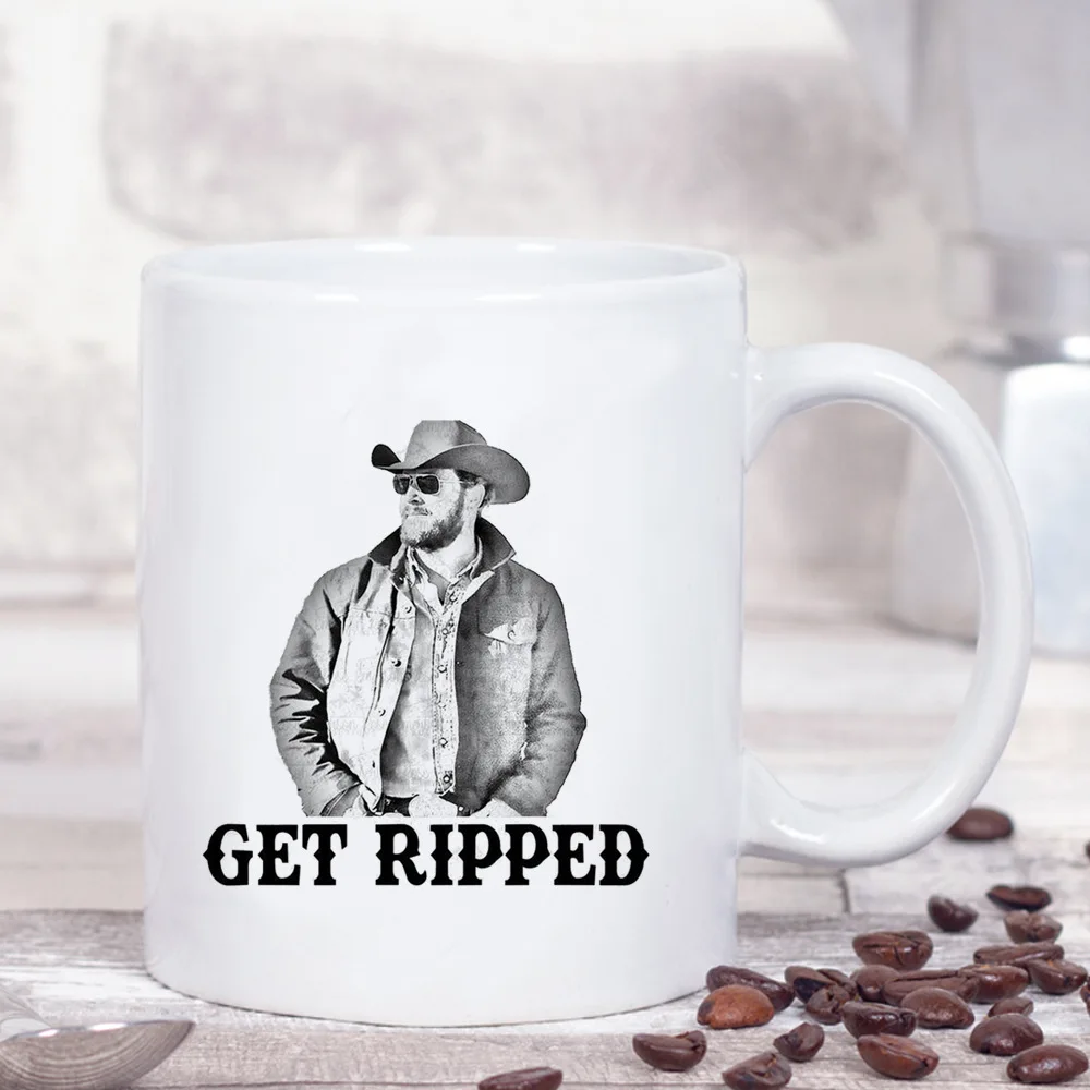 Get ripped singer minimalist, ceramic gift mug 11oz coffee mug