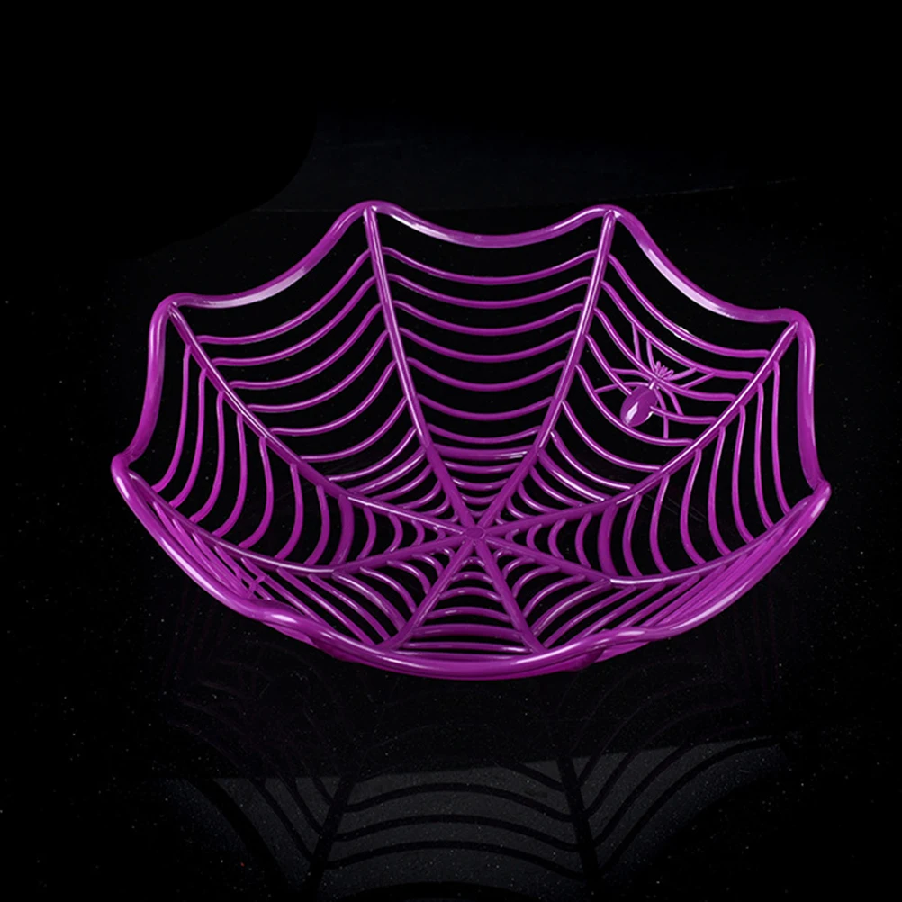 

Spider Fruit Plate Halloween Storage Basket Food Cookie Case Dining Table Candy