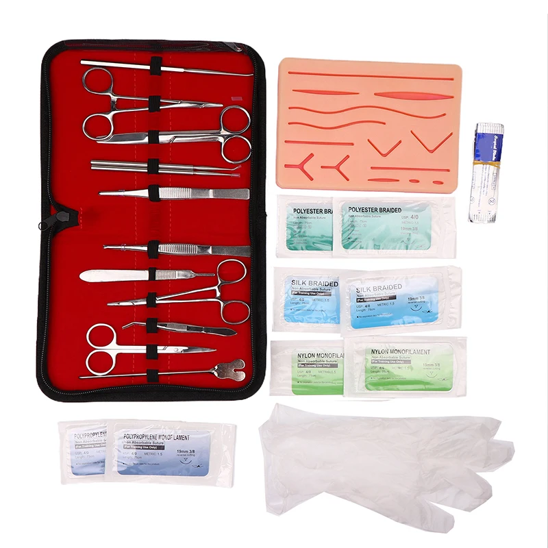 

1Set Medical Students Suture Practice Kit Surgical Training With Silicone Skin Pad Model Tool Set Educational Teaching Equipment