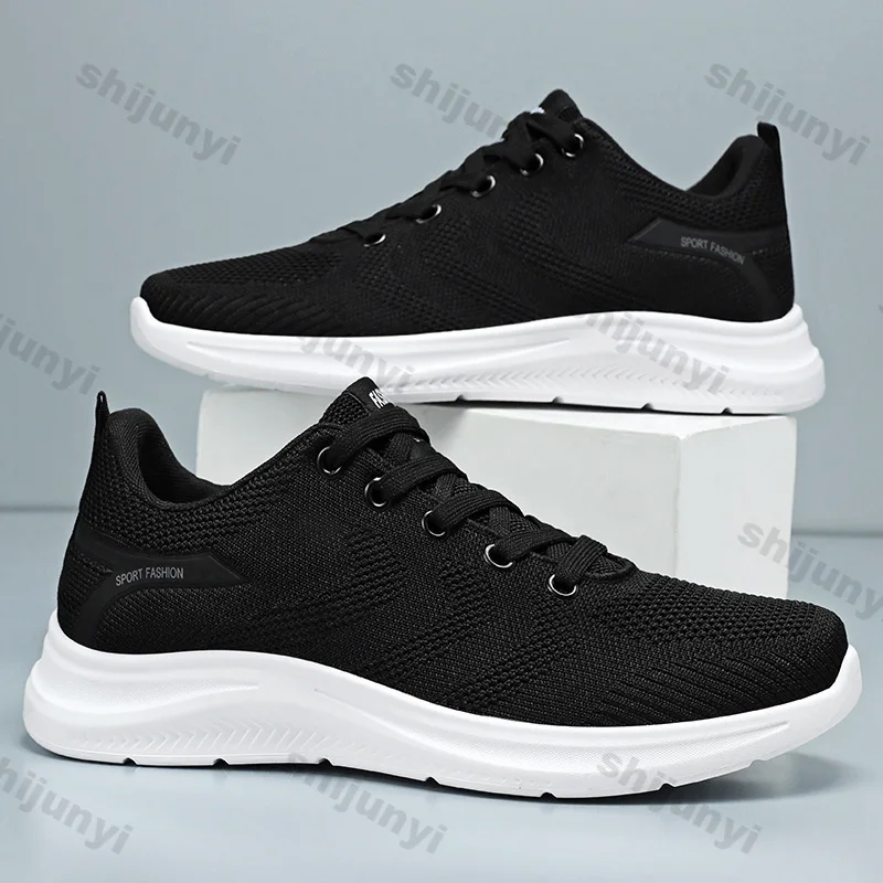 Men's Sneakers Autumn Fly Weave Breathable Soft Sole Lightweight Running Shoes Comfortable Fashion Outdoor Non Slip Casual Shoes