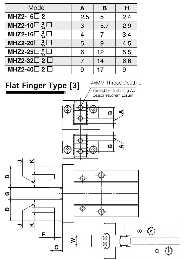 MHZ2 Pneumatischer Fingerzylinder Parallelgreifer MHZ2-10/16/25/32/40D1/D2/D3 Seitengewinde Aluminiumklemmen – Detail 12