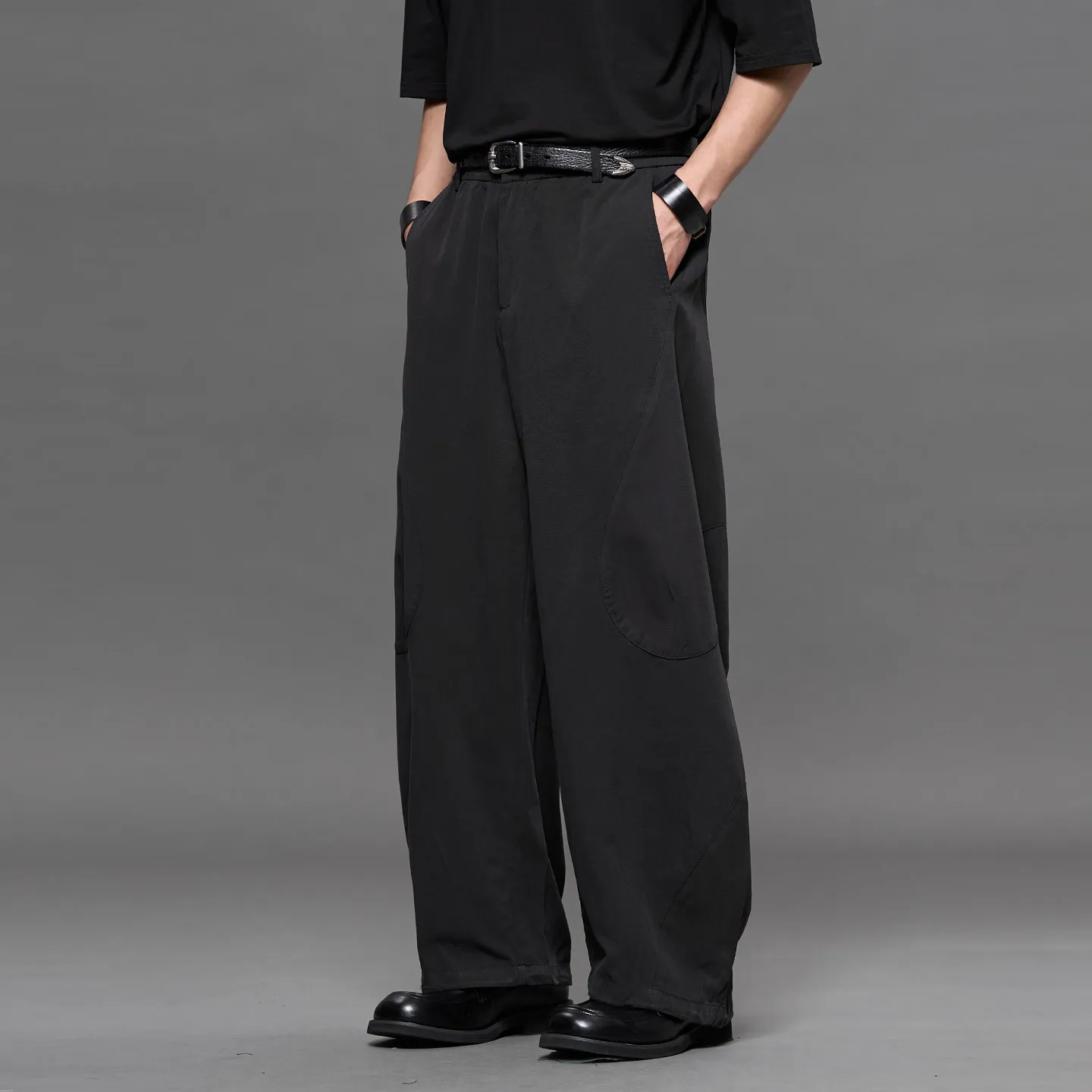 High Quality Cotton Cool Feeling Japanese-Style Retro Loose Micro Matchet Pants Men's   Straight All-Matching Trousers