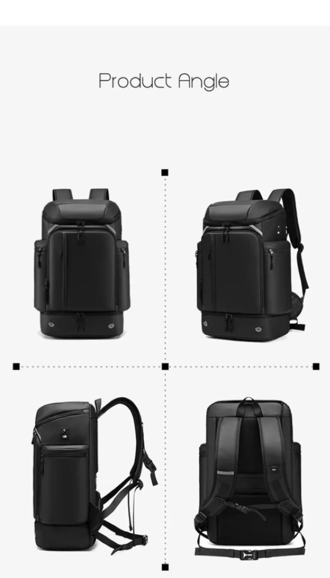 Men travel backpack large capacity trekking Backpack Business 17 Inch Laptop Backpack 50L Hiking fashion Backpack With shoe bag