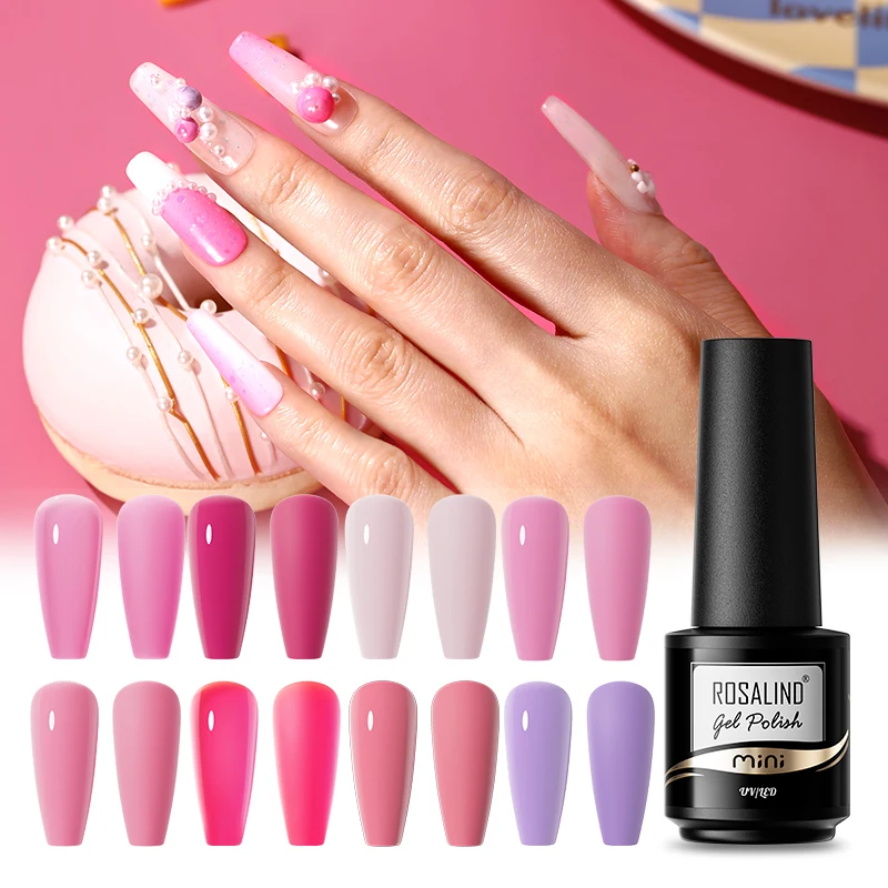 Rosalind Gel Vernissen Hybride Winter Roze Kleur Semi-Permanent Email Nail Art Doorweekt Van Top Base Coat Gel Uv Nagellak