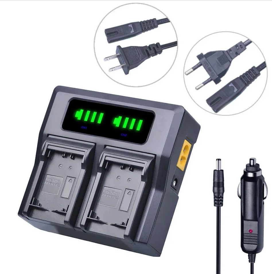 Hisewen LED Dual Quick Charger For Sony NP-FV50 NP-FP50 NP FP70 FP90 NP-FH50 NP-FH70 NP-FH100 NP FV50 NP-FV100 NP FV70 Battery