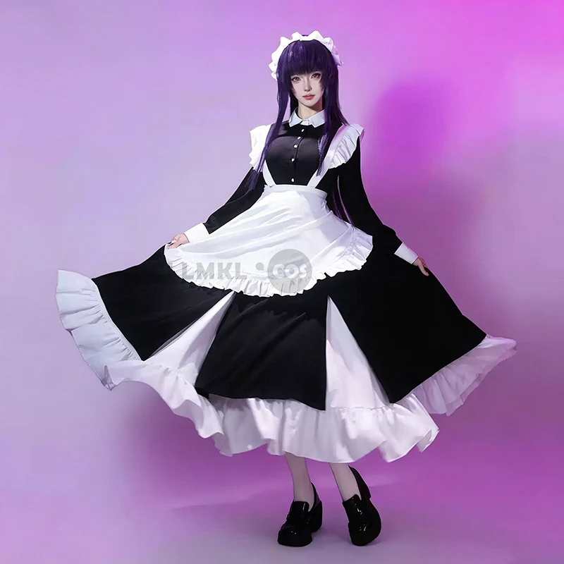 

Frieren Fern Cosplay Costume Uniform Women Cute Maid Dress Frieren Fern Cosplay Role Playing Comic Exhibition Clothing