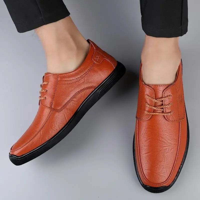 Mokasin shoes handmade men's shoes 2025 new first-layer cowhide men's leather shoes breathable leather loafer