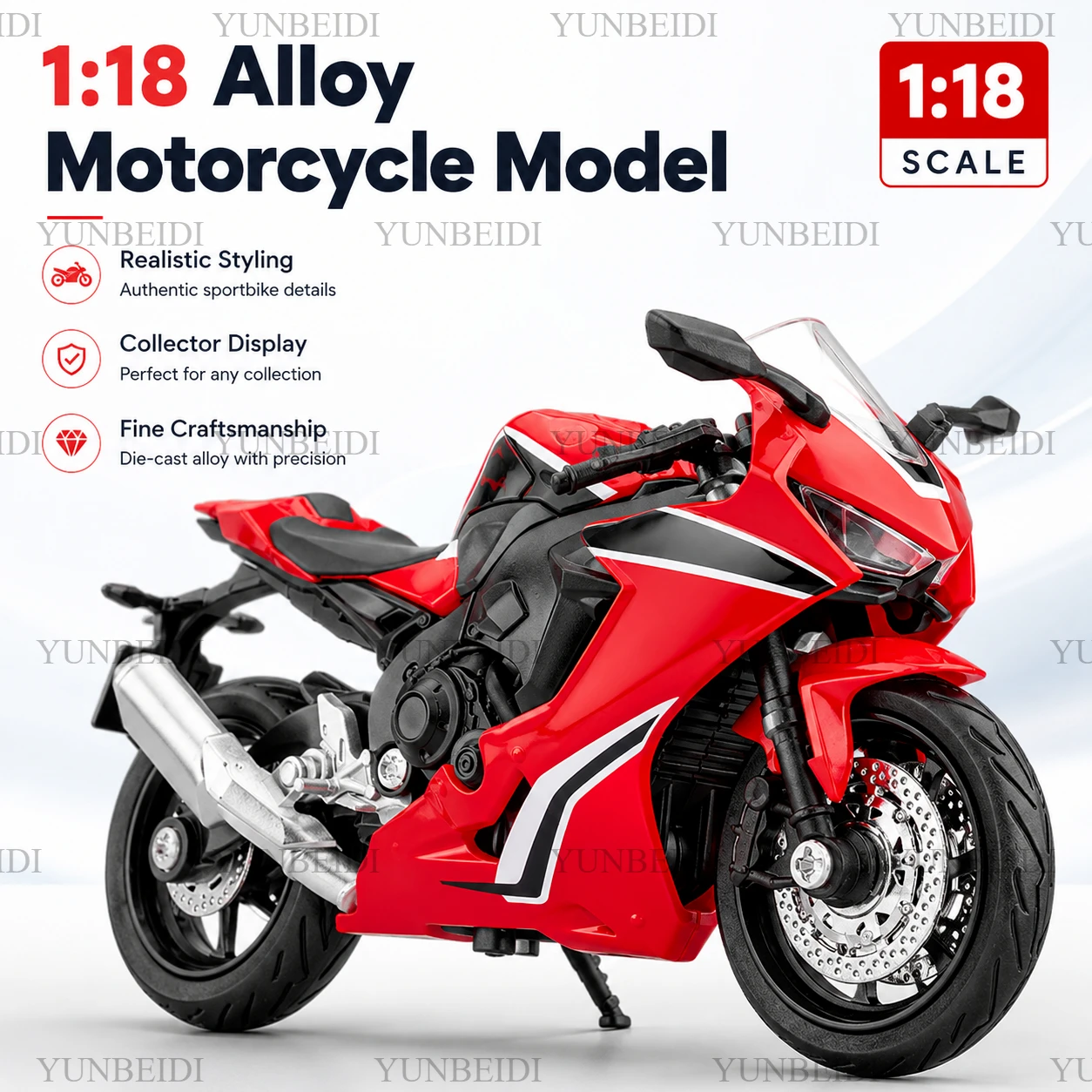 1:18 Scale Mini R1 GSX1000R CBR1000RR, Motorcycle Toy Model Cast Alloy, Vehicle Series, Shock Absorption Design, Children's Gift