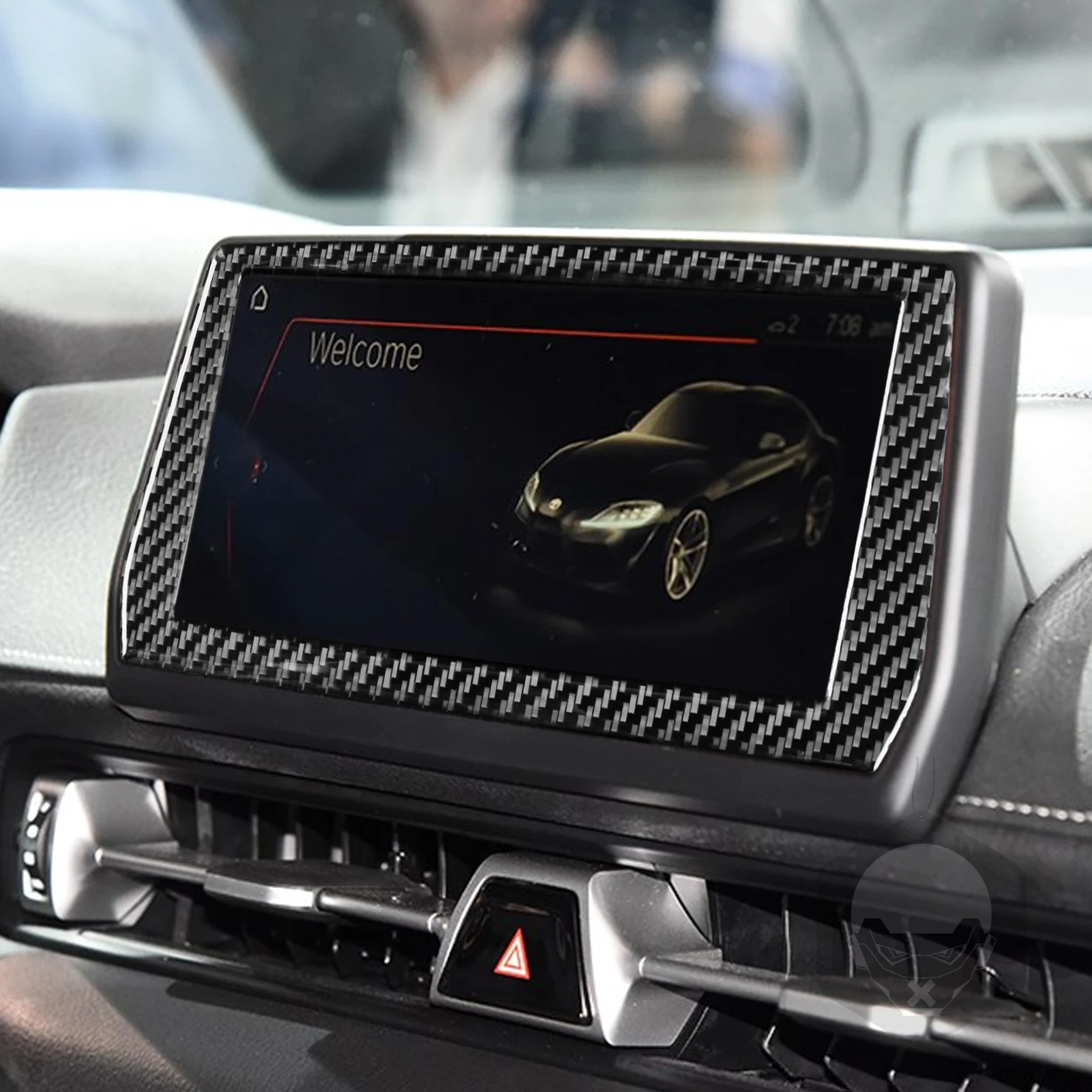 Carbon Fiber Car Accessories Navigation Decorative Interior Cover Modified Trim Sticker For Toyota GR Supra A90 MK5 2019-2024 - view 3