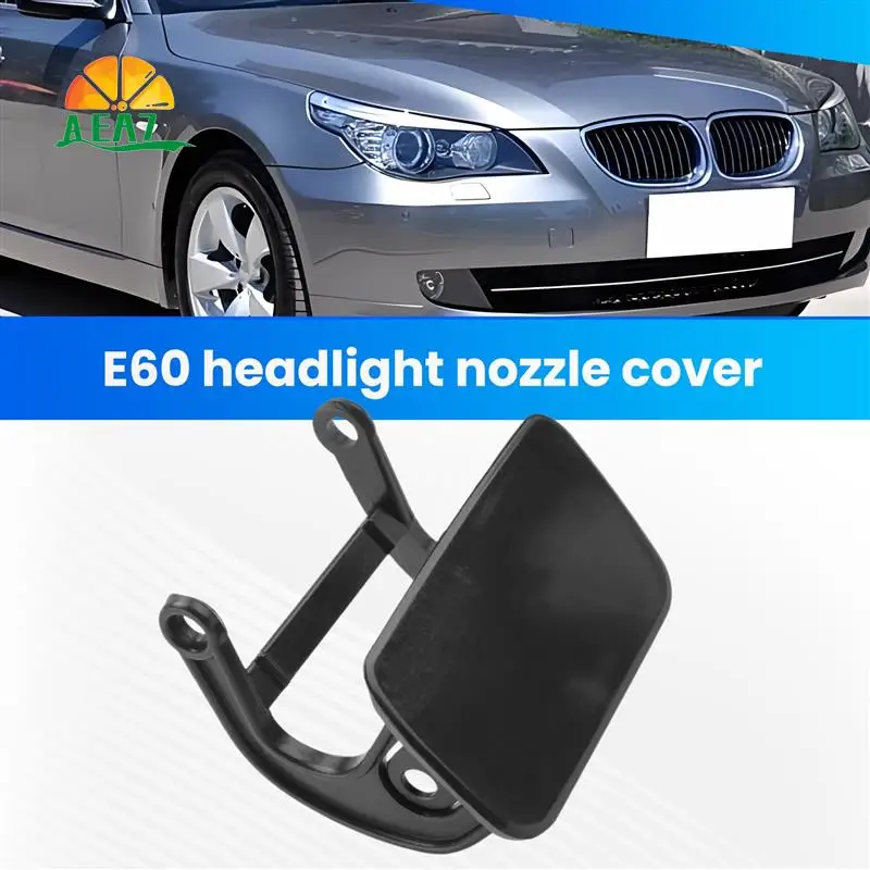 

AEA7-Car Front Bumper Headlight Washer Spray Nozzle Cover Headlight Washer Jet Cap For-BMW 5-Series E60 E61 2003-2010