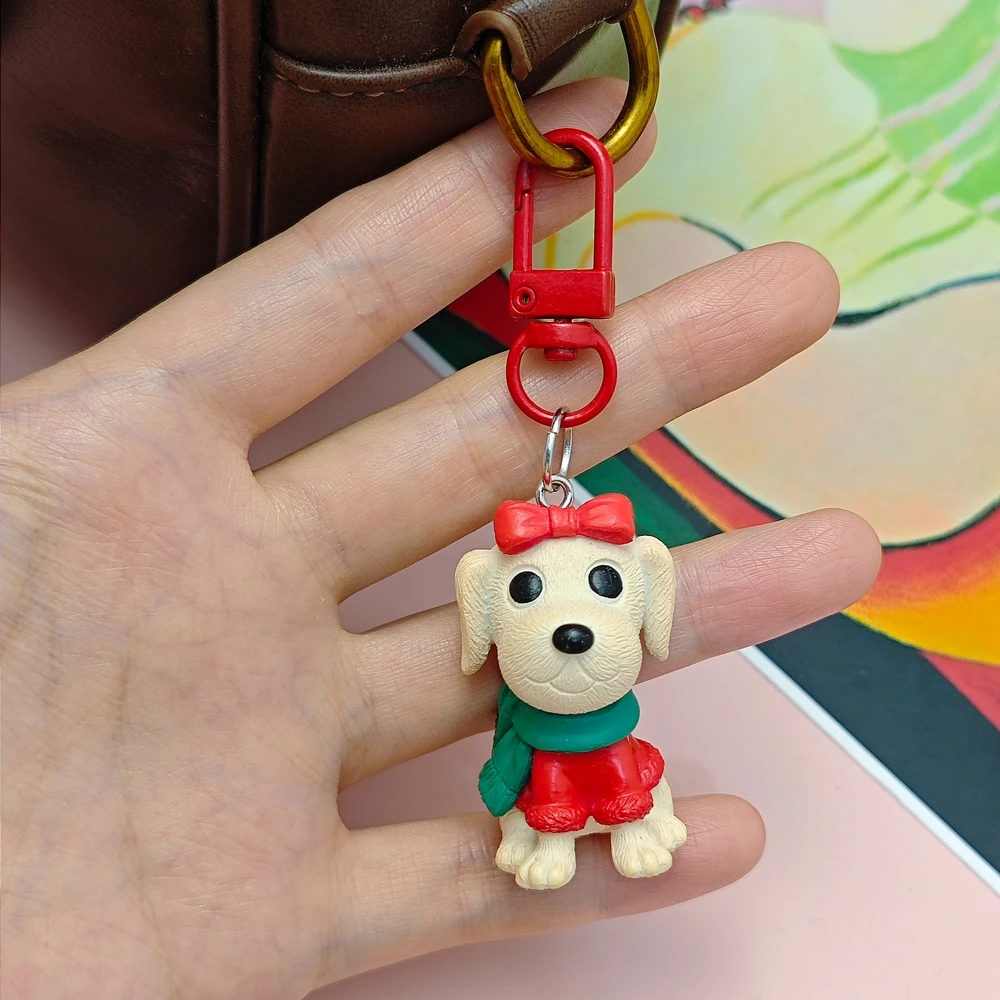 Delicado llavero Bull Terrier, colgante para bolso de perro, llavero de peluche, decoración para bolso de perro Bichon Frise, regalo para amantes de las mascotas