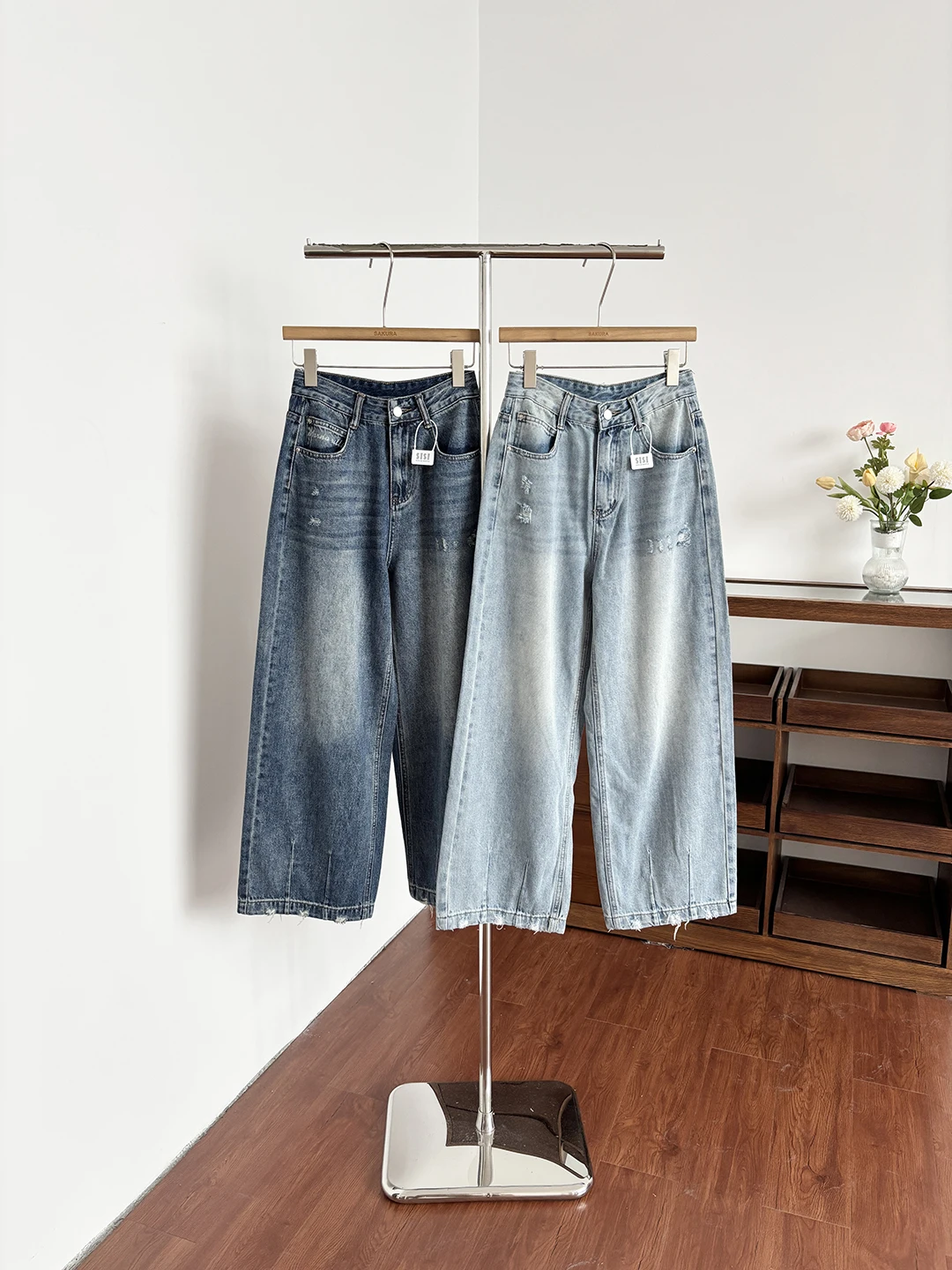

American Retro Chic High Waist Loose Jeans Women's Summer New Style Commute Slimming Wide Leg Pants Versatile Ladies Denim