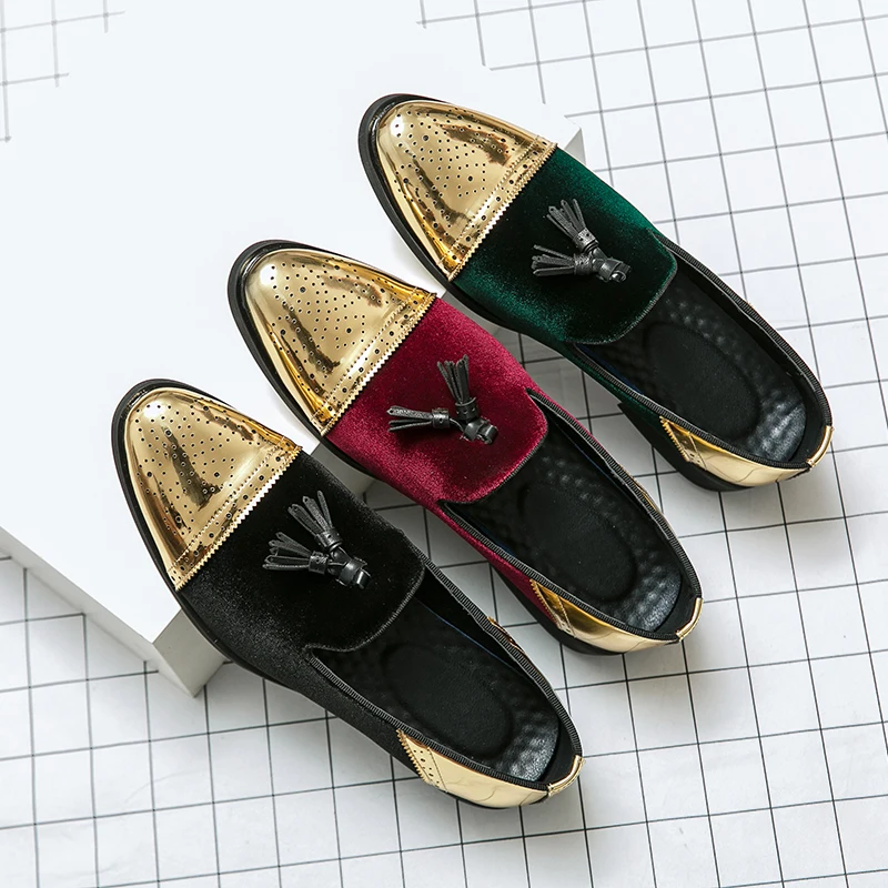 Suede Leather Shoes Men Casual Luxury Brand Handmade Penny Loafers Men Slip On Flats Driving Dress Shoes Black Green Moccasins