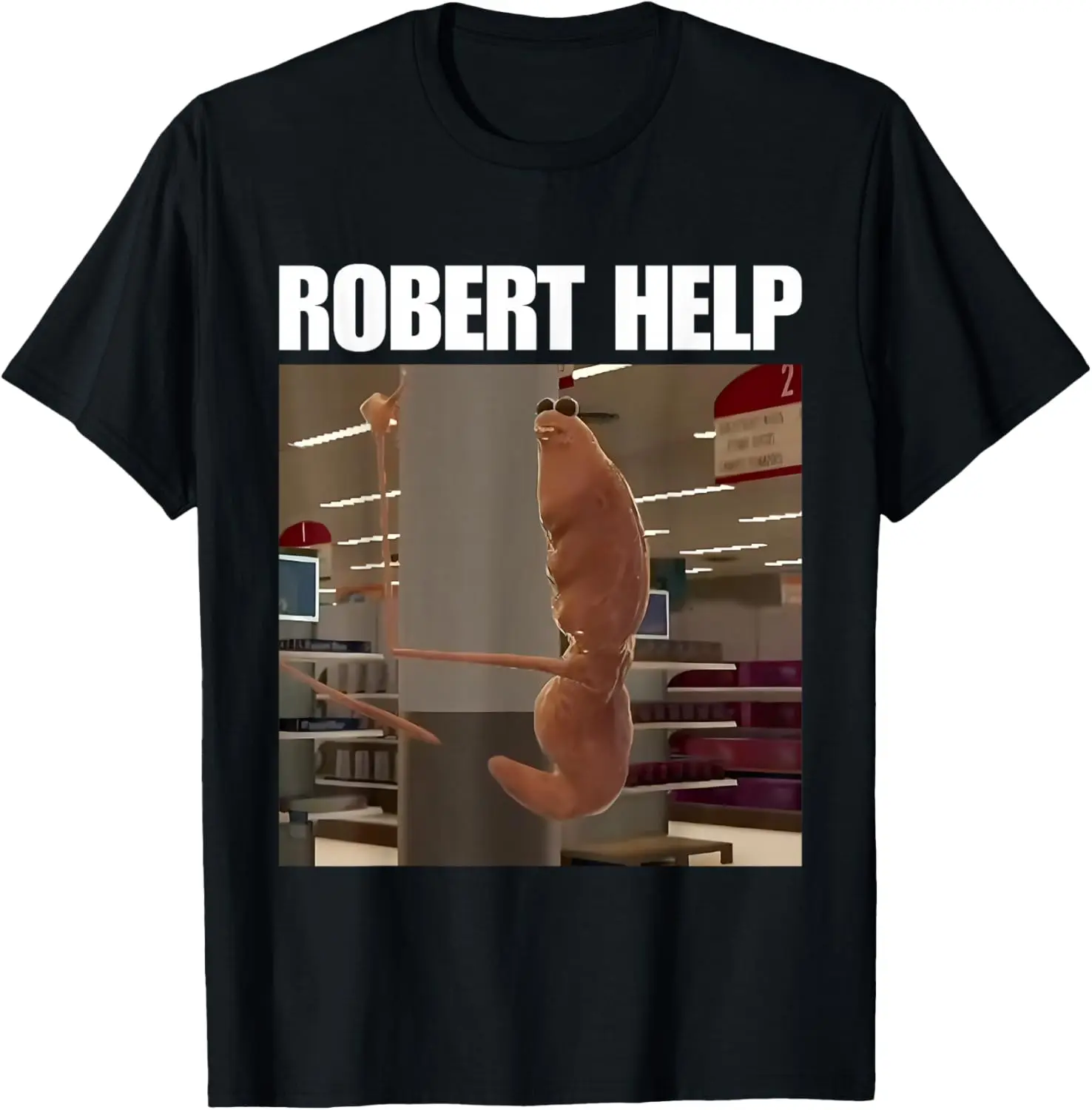 Robert Help Marcus The Worm T-Shirt Men/Women black fashionable casual breathable loose clothing