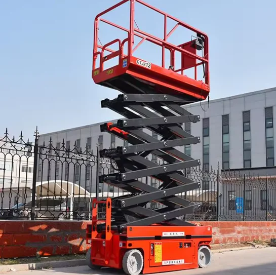 Customized Most Popular 12M Mobile Aerial Elevating Scissor Lift Work Platform Mobile Lifting Platform Auto