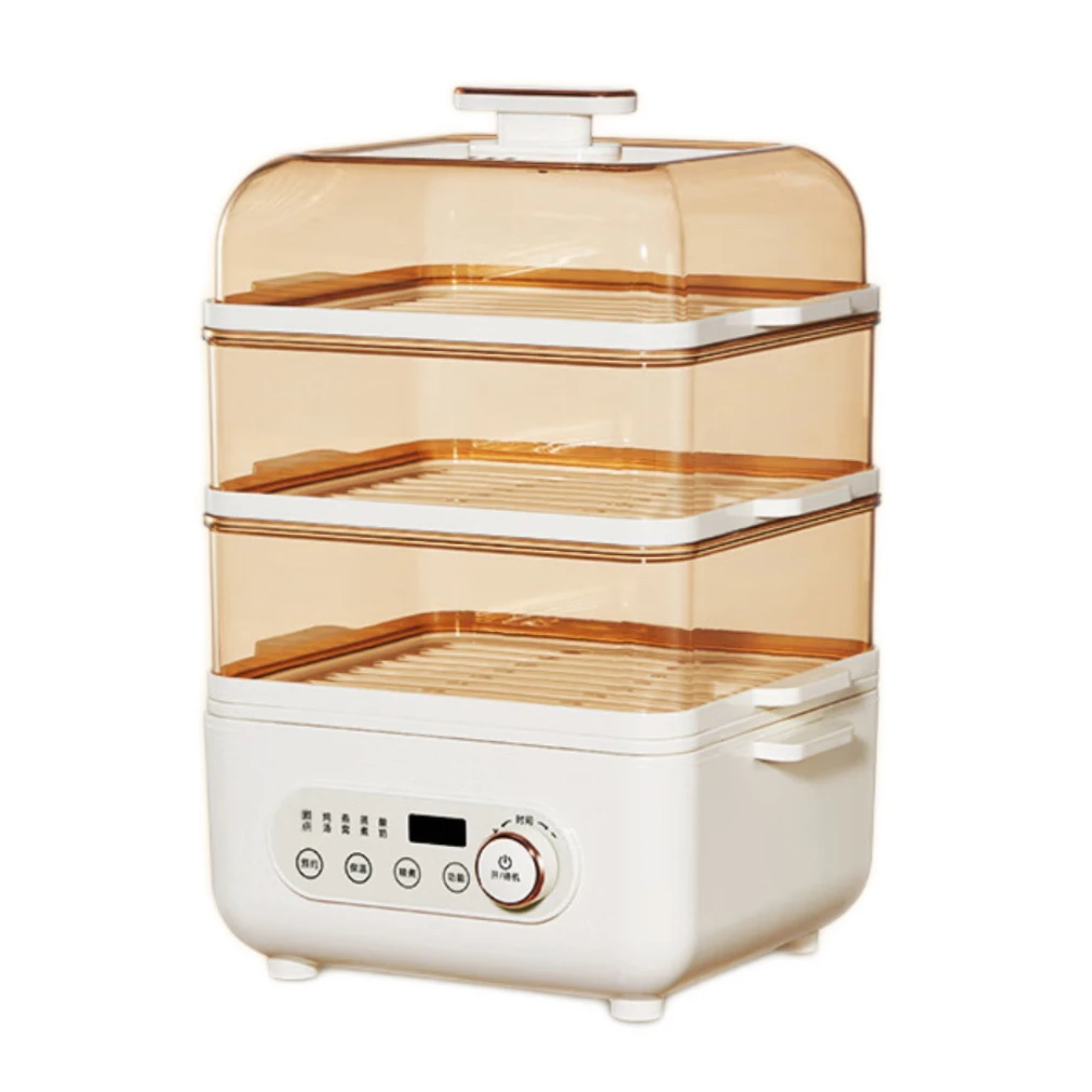 2025 Large-Capacity Electric Food Steamer All-in-One Breakfast Machine Multi-Functional Timers Plastic Housing for Household Use