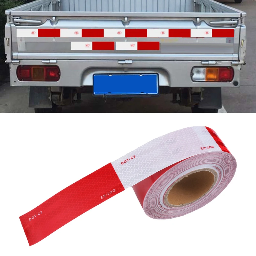 Red and White Reflective Tape Reflective Film Car Truck Body Stickers Annual Inspection Reflective Strip