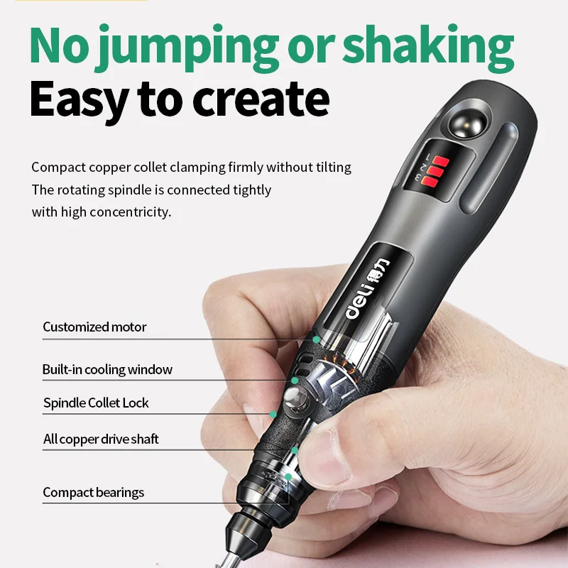 Cordless elétrico broca moedor, ajustável gravura caneta, corte polimento, perfuração ferramenta rotativa, acessórios da máquina, 3 velocidade, 5 velocidade