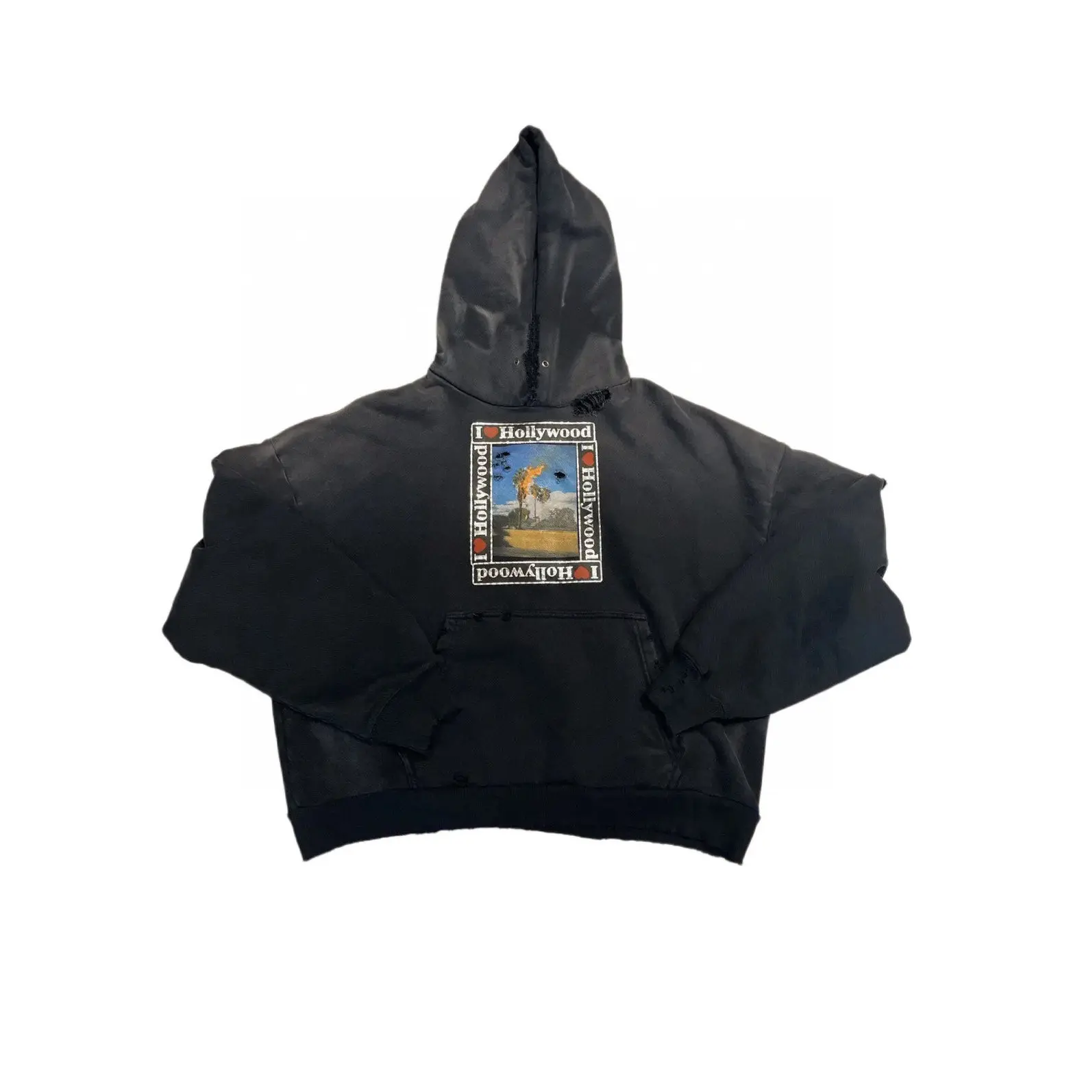 Paly Hollywood Hollywood Wash Old Damage Hooded Casual Hoodie