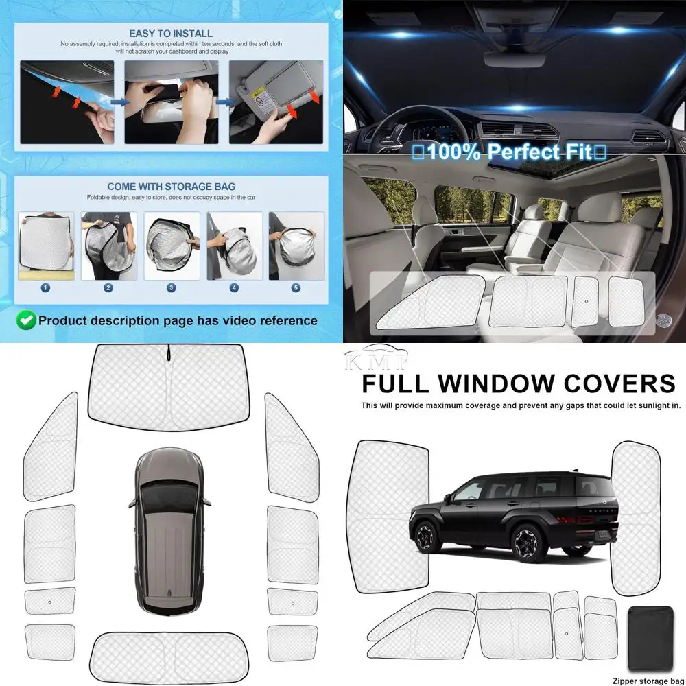 

10pcs Enhanced Sunshades for Car Windshield and Windows, UV Protection, Privacy for Camping