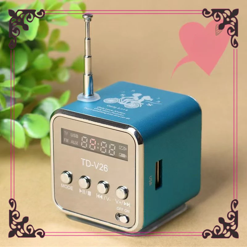 

Portable Radio TD-V26 Digital Support SD/TF Card FM Wireless Speaker Mini Receiver LCD Display Stereo Sound radio