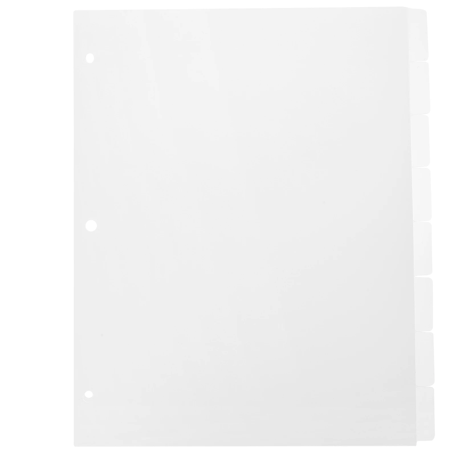 Premium Pp Loose Leaf Binder Divider Refills Notebook Inner Dividers Notepad Inserts Tear Resistant Divider Tabs 3 Rings Plastic