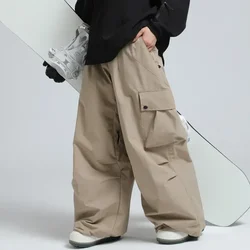 Mono de invierno para hombre y mujer, pantalones de nieve al aire libre, ropa de Snowboard suelta, pantalones de esquí impermeables a prueba de viento, ropa de esquí femenina cálida