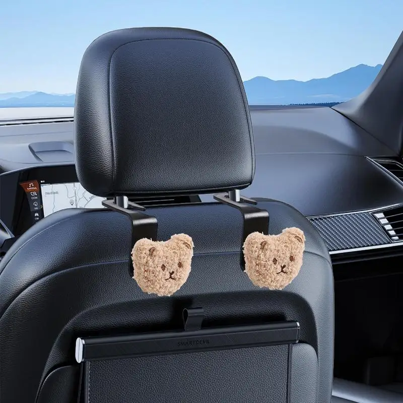 Purse Hook For Car Rear Bag Hook Car Storage Hanger Cute Bear Car Storage Hanger Smooth Creative Auto Seat Hook Hangers For