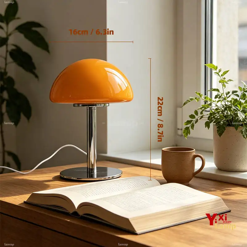 Matsutake Table Lamp Autumn Orange Version Retro High-End Bedroom Bedside Lamp New Arrival 2026