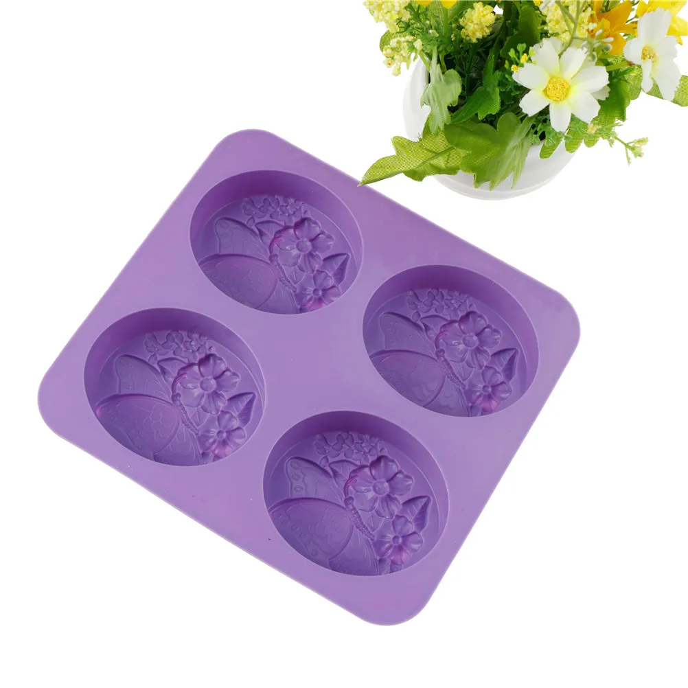 2021 Love Four Soap Mold Butterfly Cute Flower DIY Handmade Soap Silicone Mold