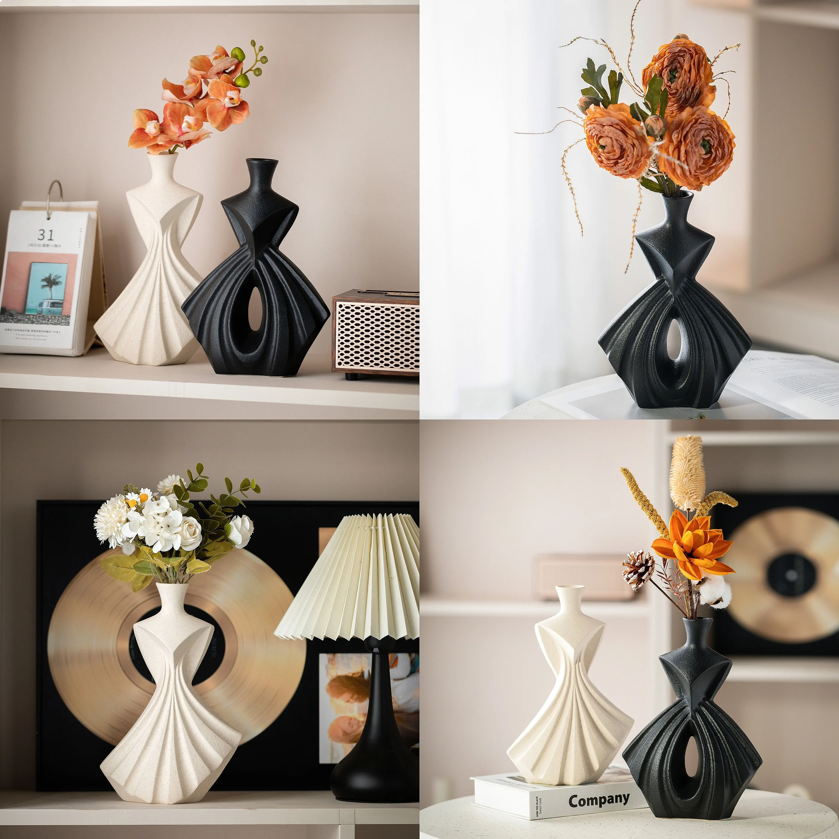 Nordic Style Small Vase Decoration for TV Cabinet Living Room Bedroom Entryway Table Dried Flower