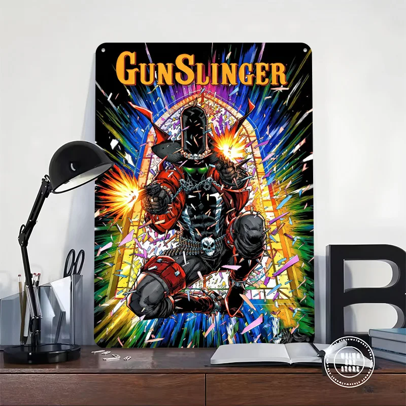 Gunslinger Spawn Comic Cover Metal Poster Perfect Gift for Fans Lovers Personalized Wall Art Metal Sign for Decoration Room Home