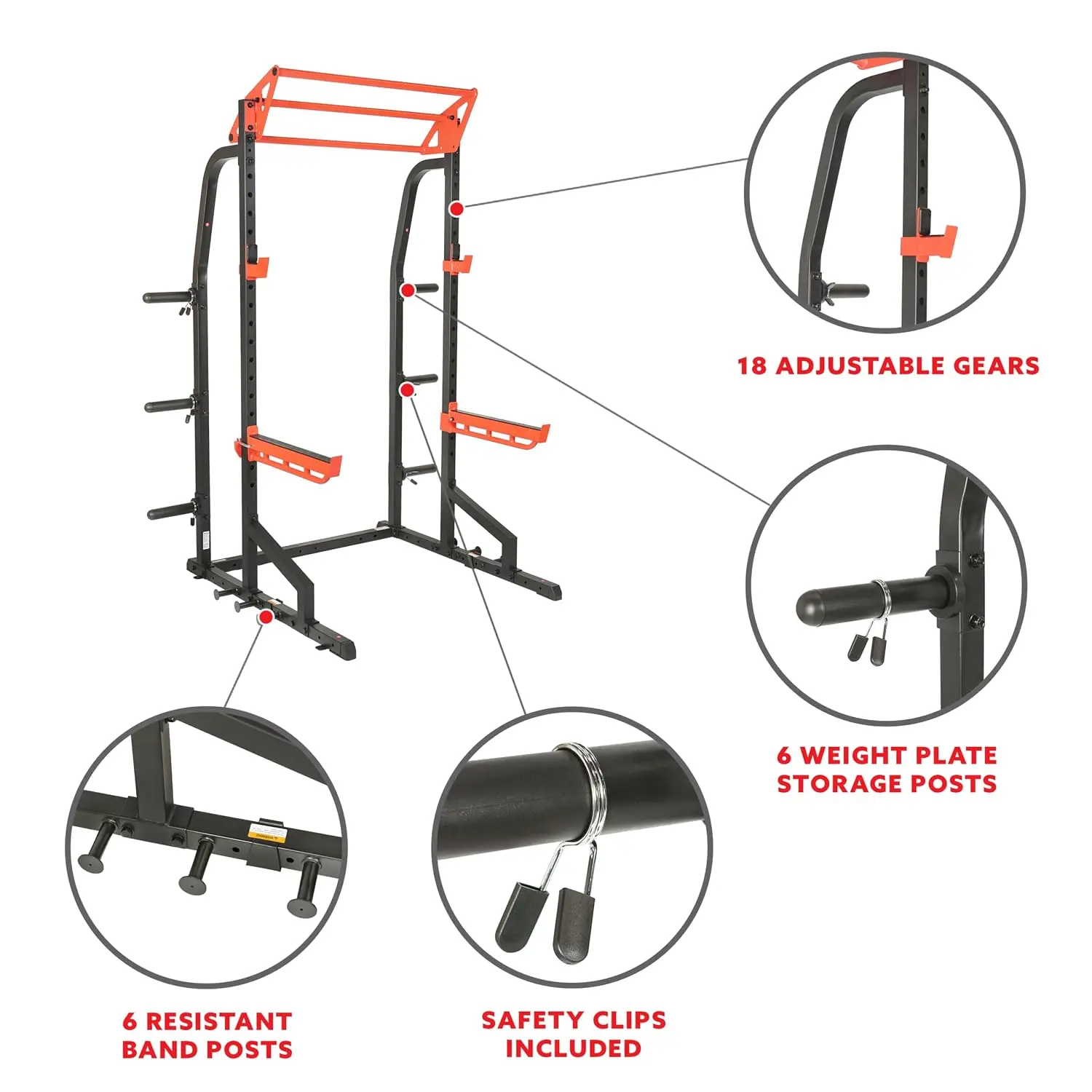 Half Rack Cage with Adjustable Pull-Up Bar & Power Station, Custom