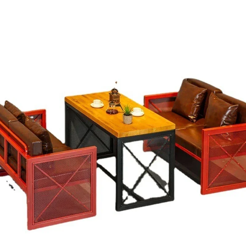 Dining bar, bar, retro sofa booth, there are iron singing bars, casual bars, booth sofa combinations