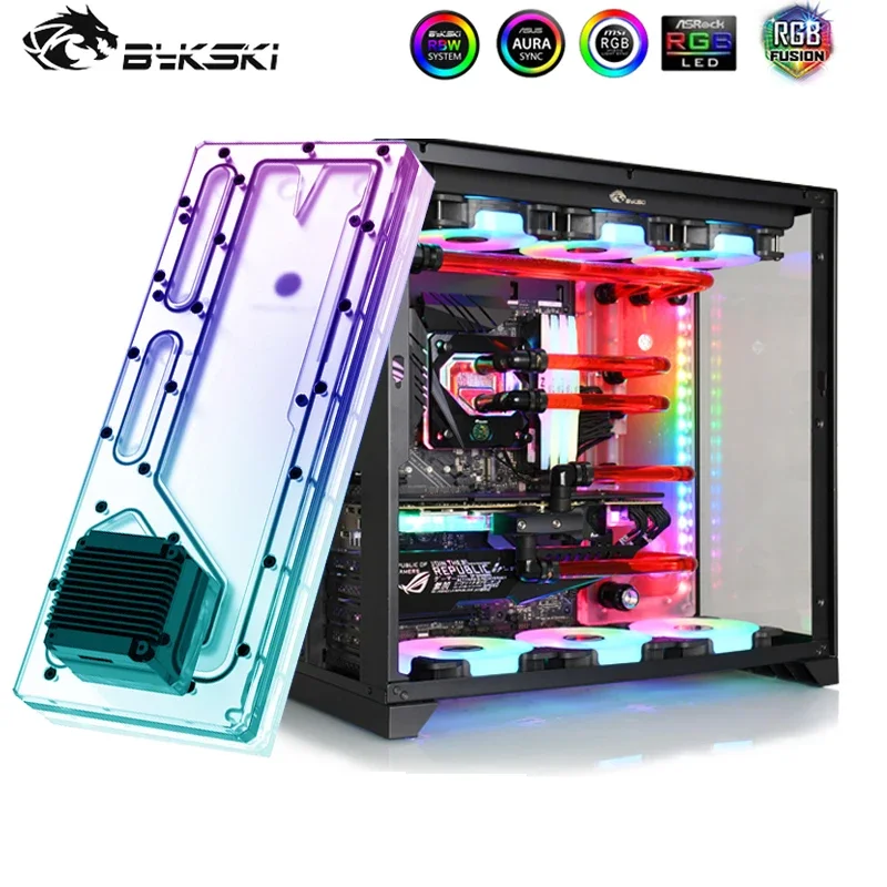 

Bykski Distro Plate For LIAN LI O11 Dynamic Case,MOD PC Water Cooling Reservoir Kit With GPU CPU Bolck System RGV-LAN-O11-P