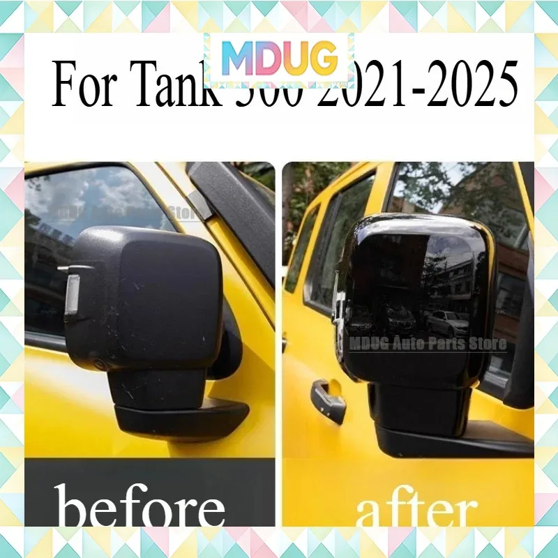 MDUG For Tank 300 2021-2025 Rearview Mirror Cover Rearview Mirror Cover All-inclusive Shell Modified Rearview Interior Accessor