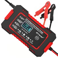 Cargador de batería de coche 12V 6A cargador inteligente completamente automático pantalla LCD AGM GEL plomo ácido pulso reparación potencia coche motocicleta