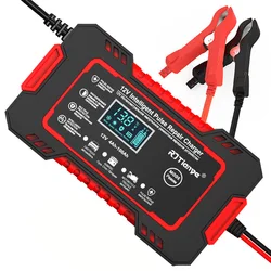 Car Battery Charger 12V 6A Fully Automatic Smart Charger LCD Display AGM GEL Lead Acid Pulse Repair Power Car Motorcycle