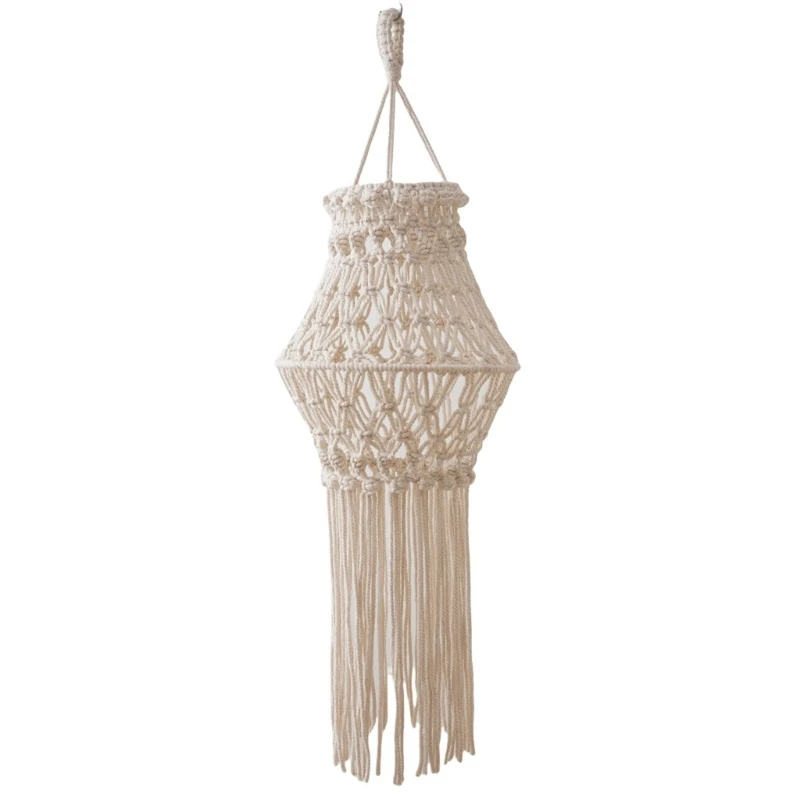 

Y1UB Hand Crafts Lampshade Bohemian Pendant Light Cover Macrames for Modern Homes