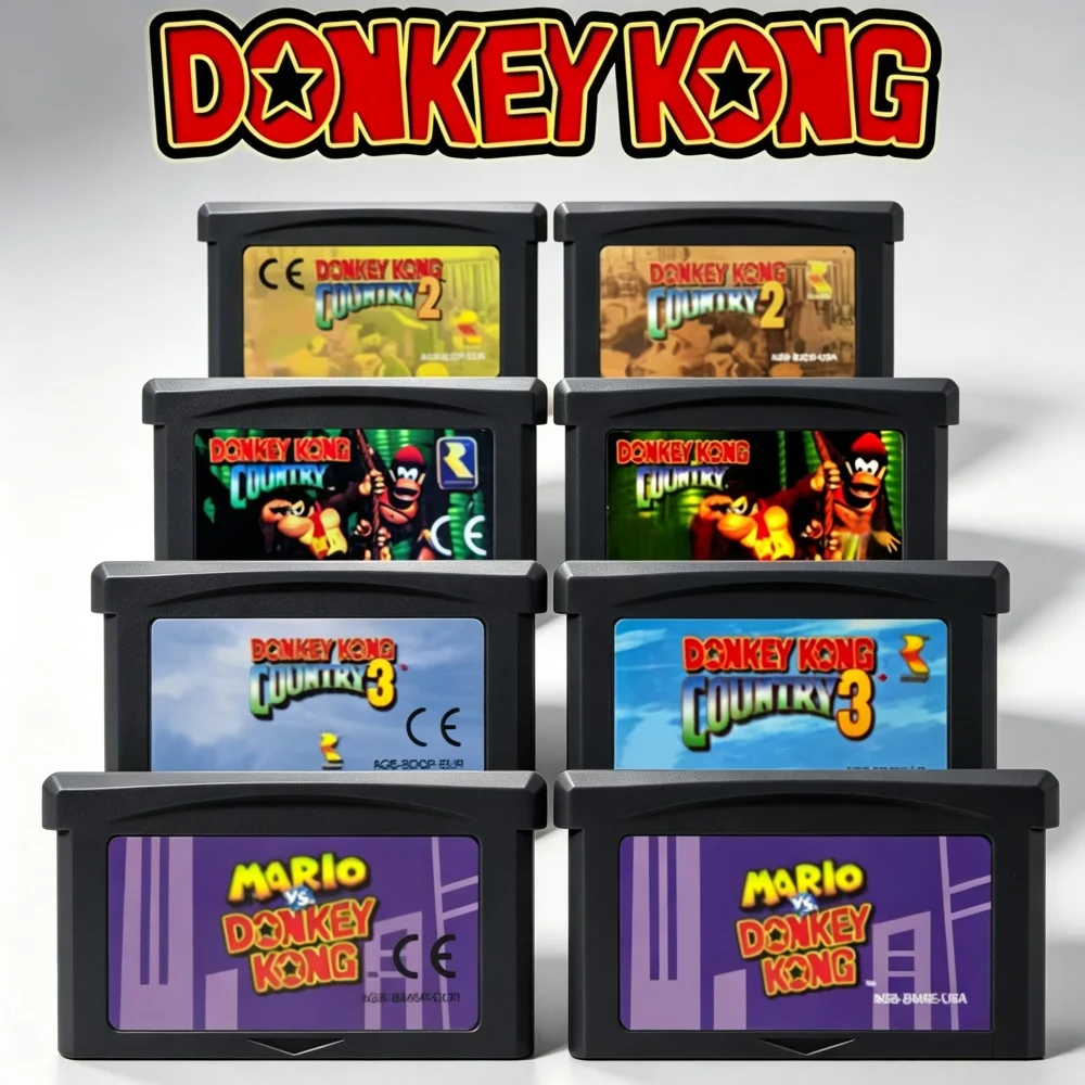 8 Styles GBA Game 32Bit Cartridge Video Game Console Card Donkey Kong Series Vs. Donkey Kong Country for GBA/SP/DS